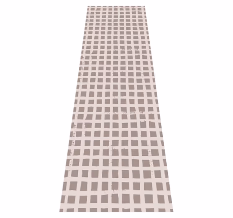 Tappeto vinile nordico a motivo quadrettato marrone caldo - TenStickers