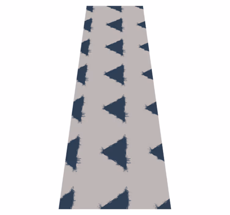 Tappeto vinile nordico triangoli blu japandi geometrici - TenStickers