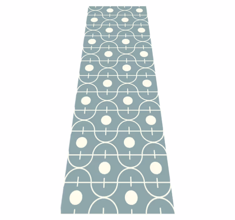 Tappeto vinile nordico motivo giapponese blu geometrico - TenStickers