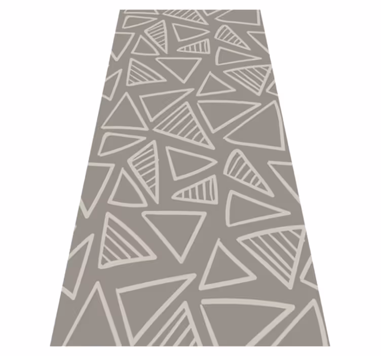 Tappeto vinile nordico motivo a strisce triangolari grigie - TenStickers
