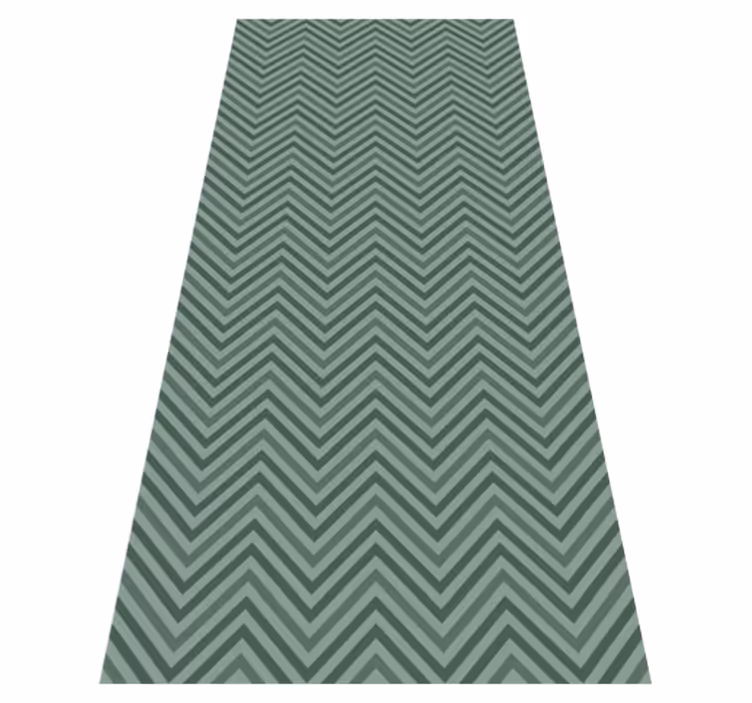 Tappeto vinile nordico motivo a zig zag verde - TenStickers