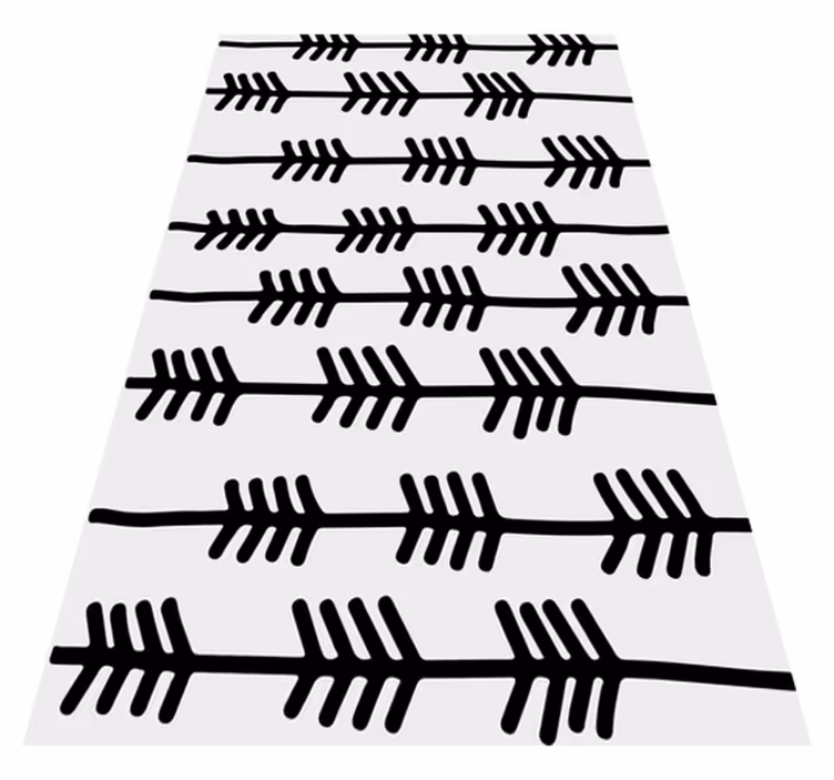 Tappeto vinile nordico frecce astratte nere su bianco - TenStickers