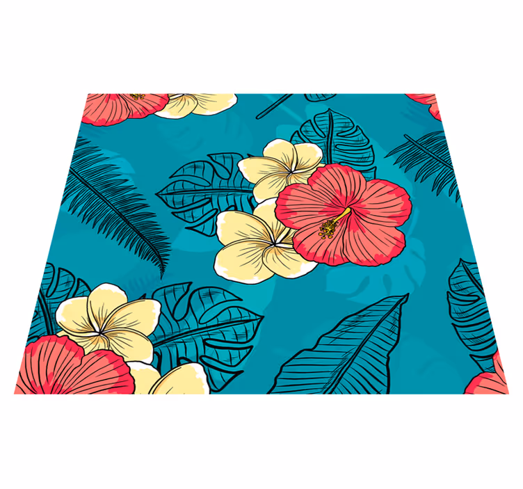 Tappeto vinile natura fiori hawaiani - TenStickers