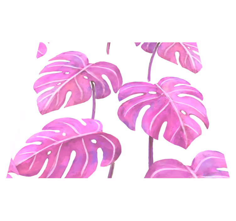 Tappeto vinile natura monstera rosa pitturata - TenStickers