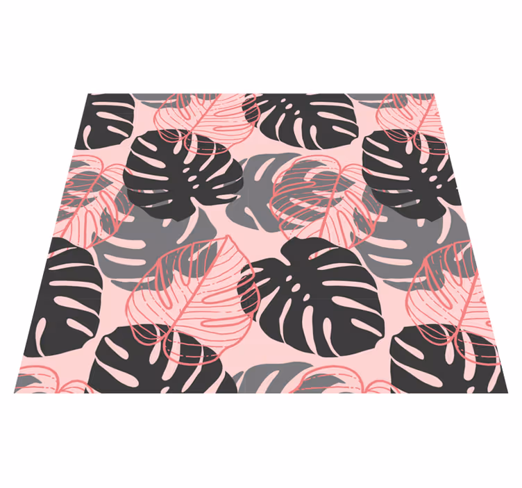 Tappeto vinile natura rosa e grigio monstrosa - TenStickers