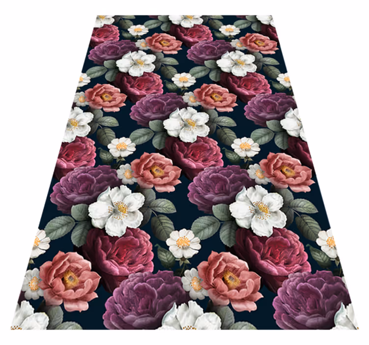 Tappeto vinile natura motivo petali di fiori bianchi - TenStickers