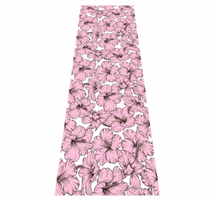 Tappeto vinile natura motivo fiori hibiscus rosa - TenStickers