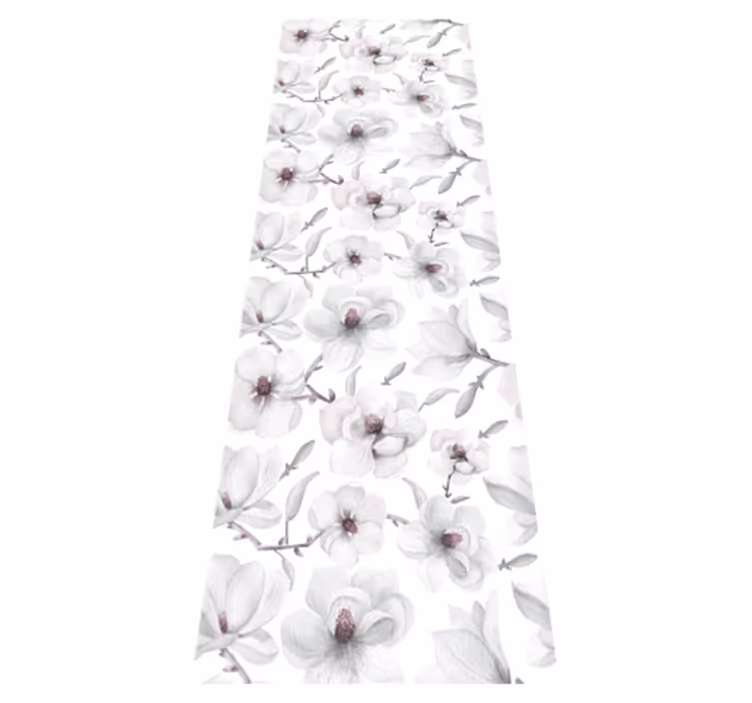 Tappeto vinile natura ramo elegante con fiore di magnolia - TenStickers