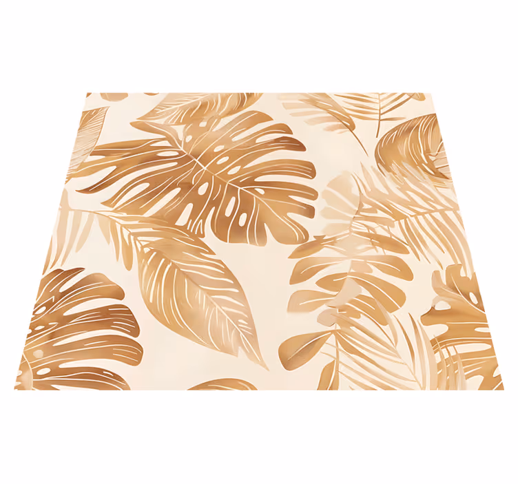 Tappeto vinile natura motivo grandi foglie beige - TenStickers