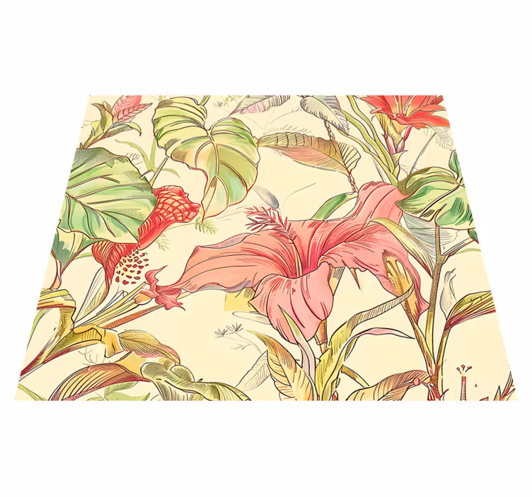Tappeto vinile natura motivo fiori inglesi - TenStickers