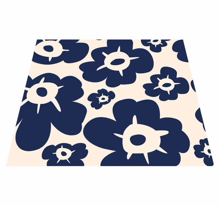 Tappeto vinile natura papavero blu scuro - TenStickers