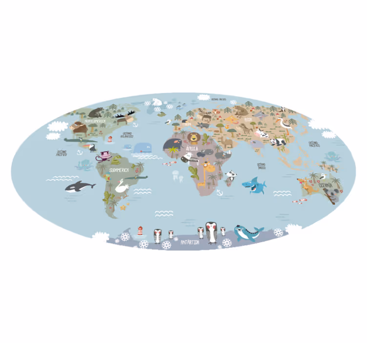 Tappeto vinile mappamondo mappamondo pastello - TenStickers