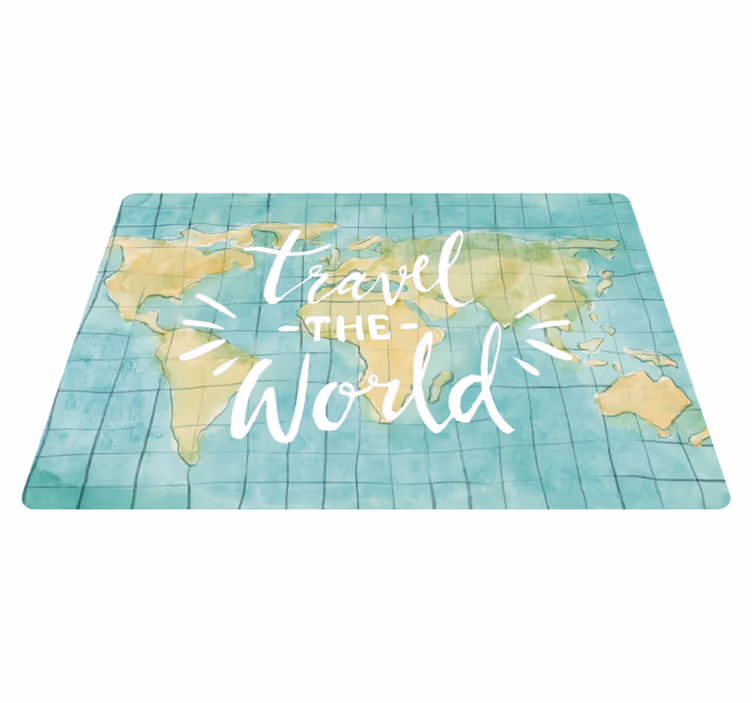 Tappeto vinile mappamondo mappa del mondo da viaggio - TenStickers