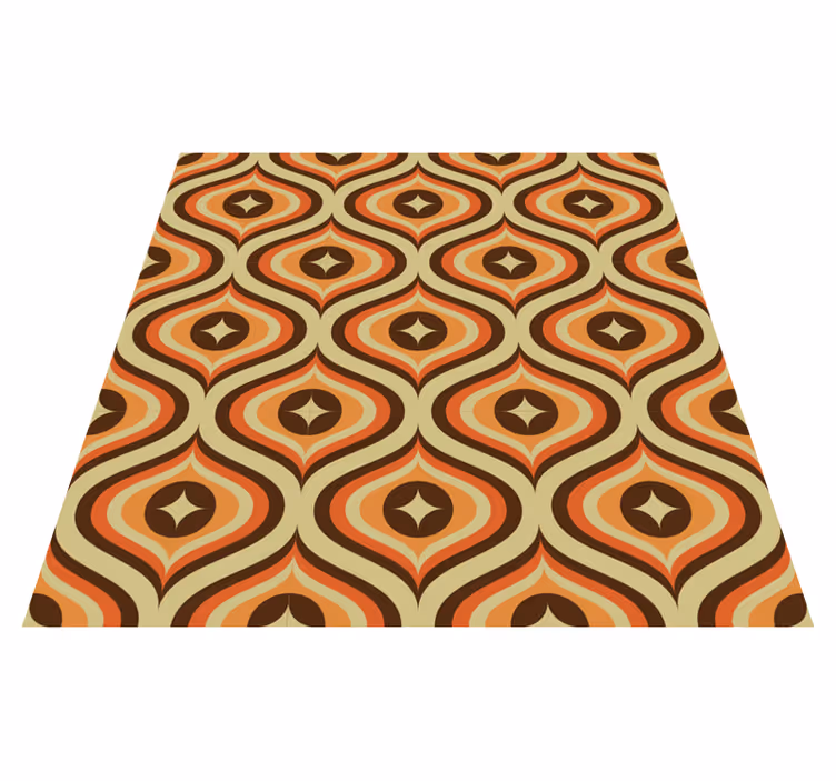 Tappeto vinile vintage arancione e marrone retro - TenStickers