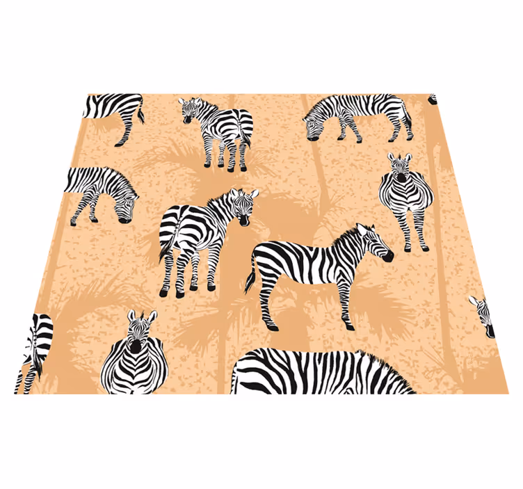 Tappeto vinile animali carta da parati zebra bagno - TenStickers