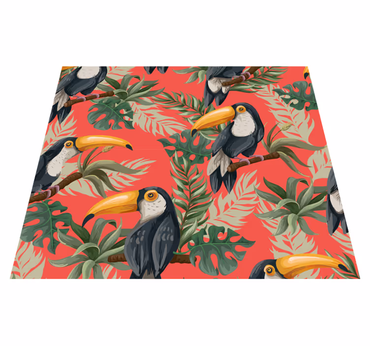 Tappeto vinile animali tucani tropicali - TenStickers