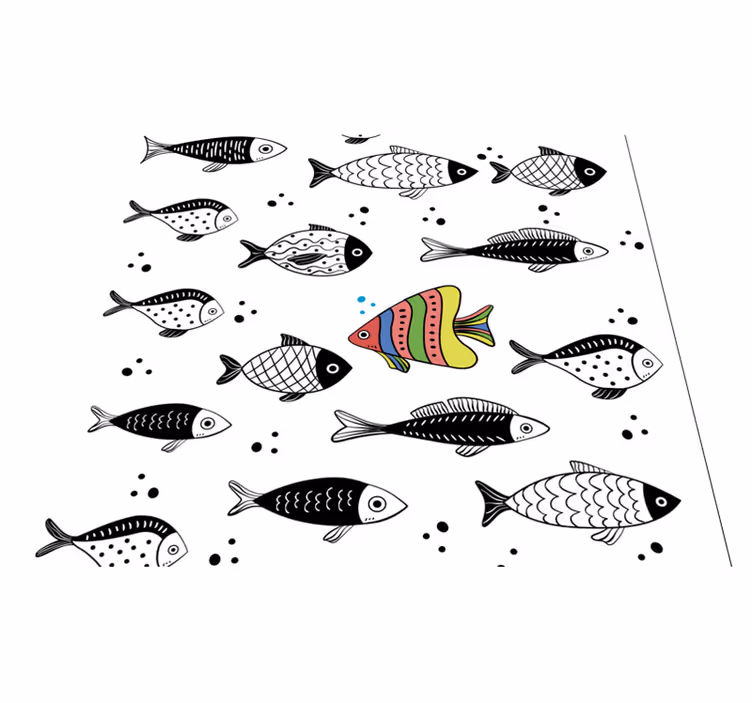 Tappeto vinile animali controcorrente - TenStickers