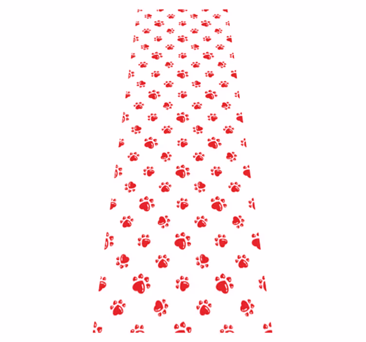 Tappeto vinile animali design zampe di gatto e cuore - TenStickers