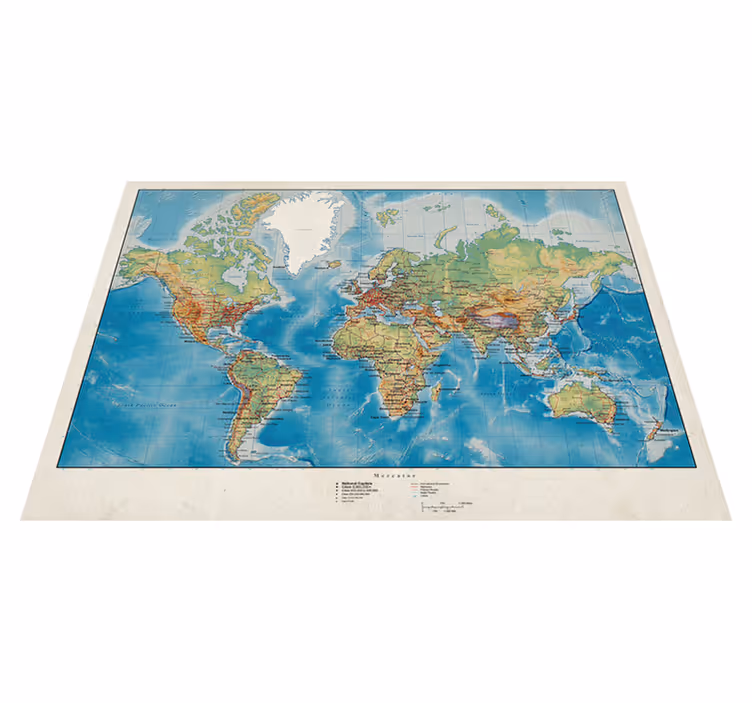 Tappeto vinile mappamondo mercatore - TenStickers