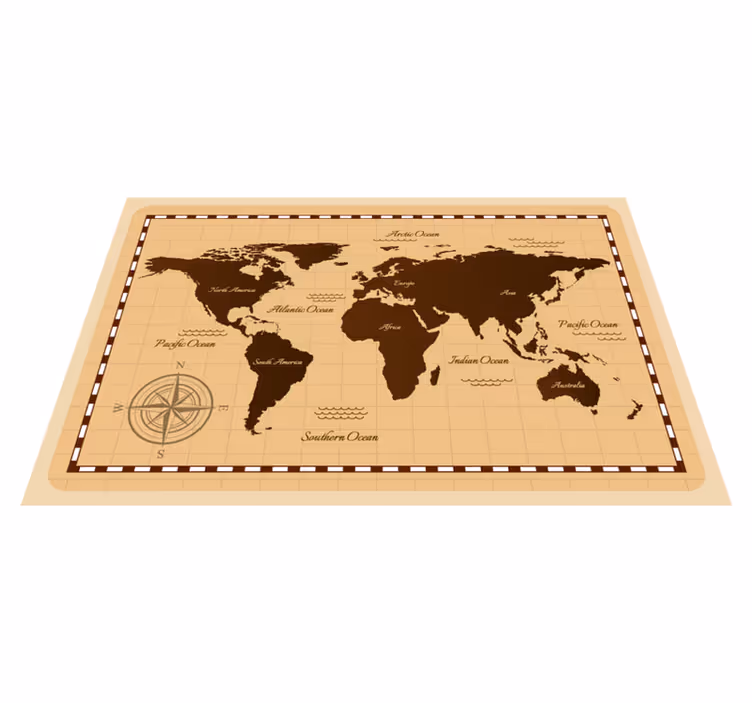 Tappeto vinile mappamondo atlante - TenStickers