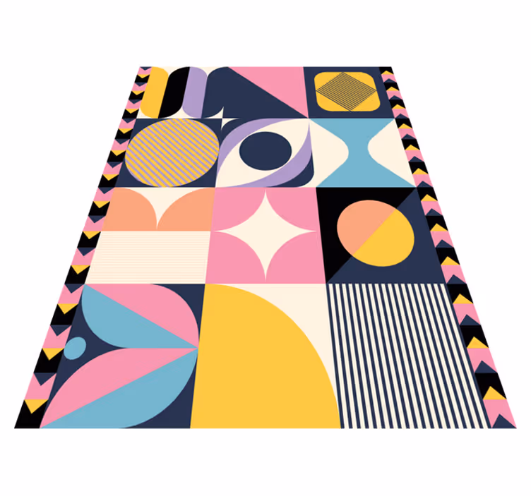 Tappeto vinile moderno arte geometrica con figure multiple - TenStickers