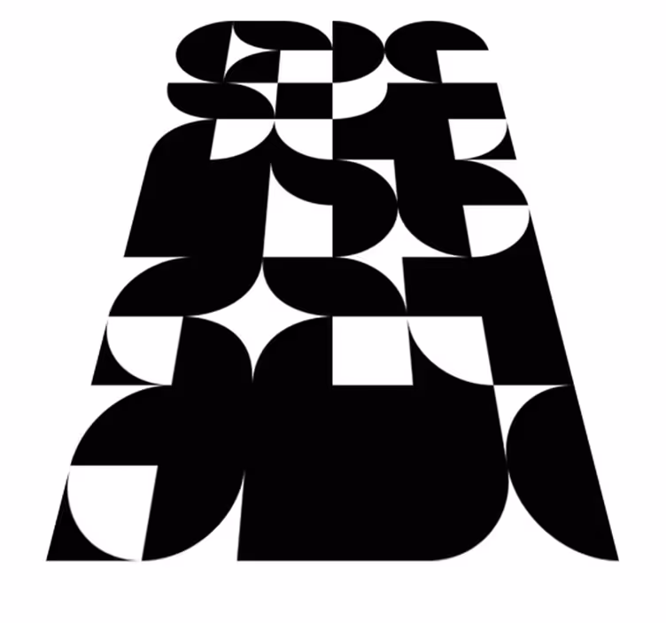 Tappeto vinile moderno motivo geometrico cerchi neri - TenStickers