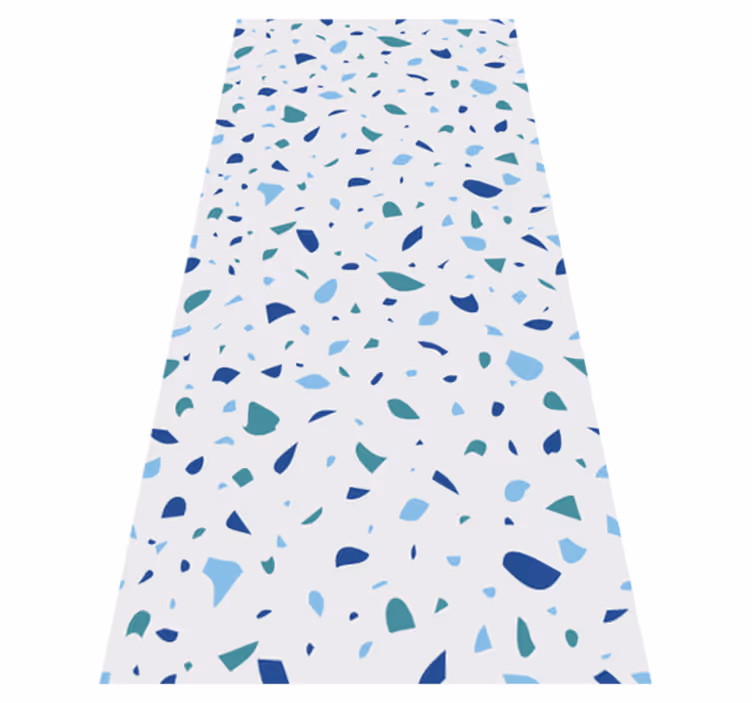 Tappeto vinile motivi tonalità blu terrazzo - TenStickers