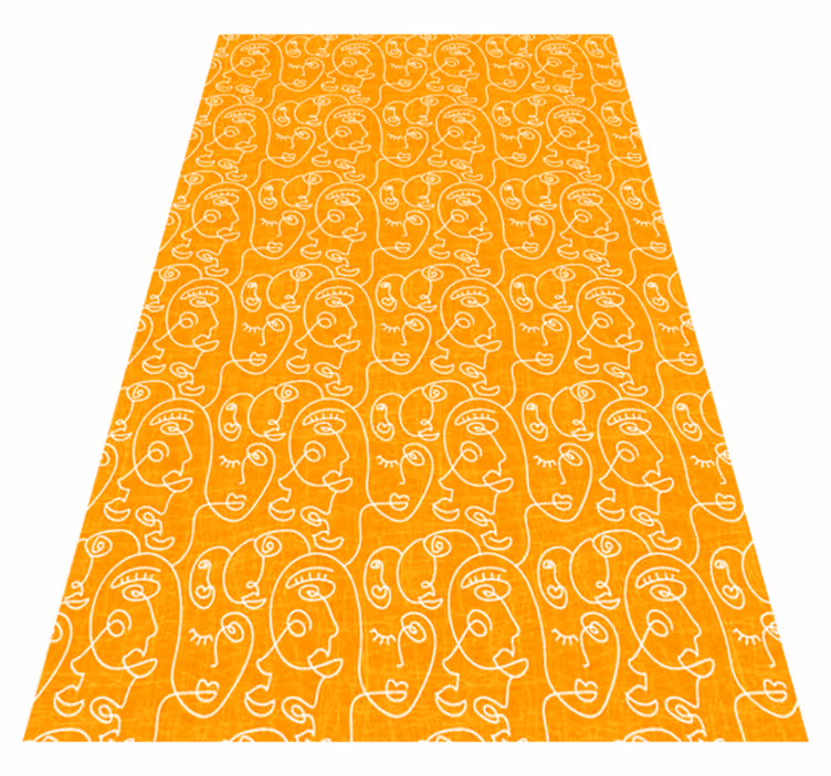 Tappeto vinile motivi donne disegnate arancioni - TenStickers