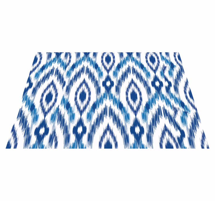 Tappeto vinile motivi motivo ikat blu - TenStickers