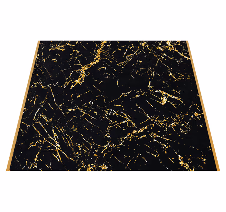 Tappeto vinile motivi marmo nero e oro - TenStickers
