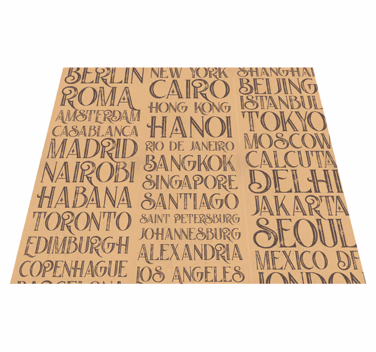 Tappeto vinile frase città del mondo - TenStickers