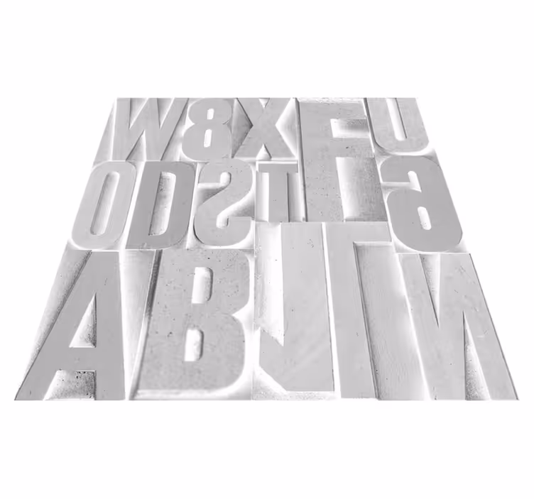 Tappeto vinile frase lettere grigie 3d - TenStickers