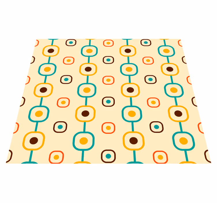 Tappeto vinile vintage geometrico anni 60 - TenStickers