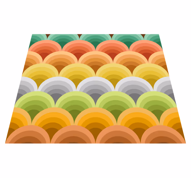 Tappeto vinile vintage con cerchi arancioni - TenStickers