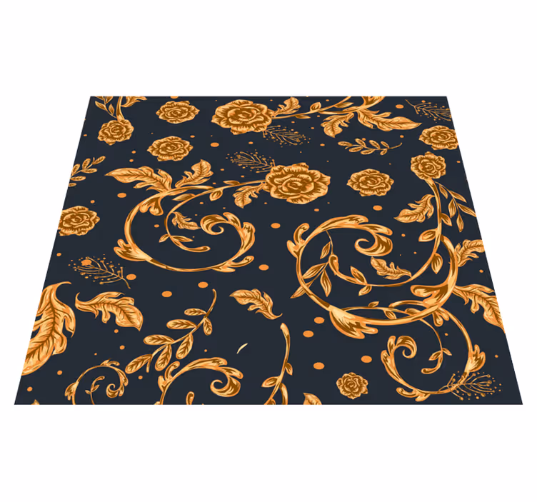 Tappeto vinile vintage foglia d'oro - TenStickers