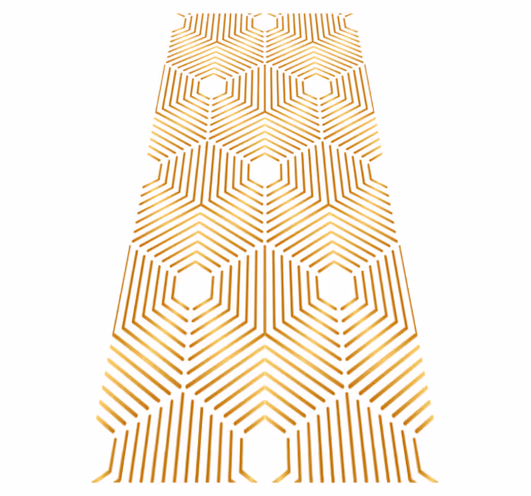 Tappeto vinile vintage stile decorativo quadrati oro - TenStickers