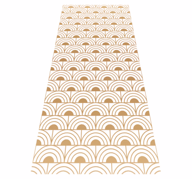 Tappeto vinile vintage motivo decorativo ad arco oro - TenStickers