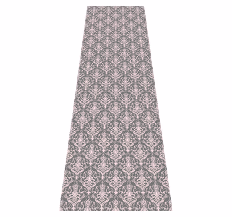 Tappeto vinile vintage motivo righe grigio scuro e rosa - TenStickers