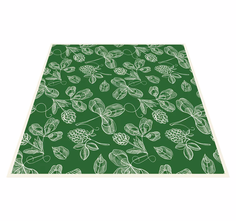 Tappeto vinile vintage motivo rami di magnolia verde - TenStickers