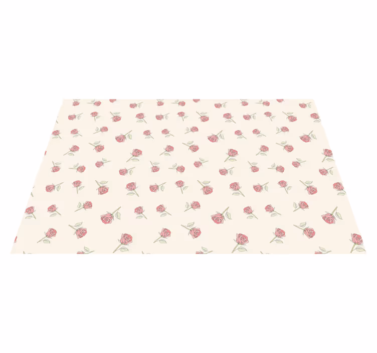 Tappeto vinile vintage motivo rose romantiche - TenStickers