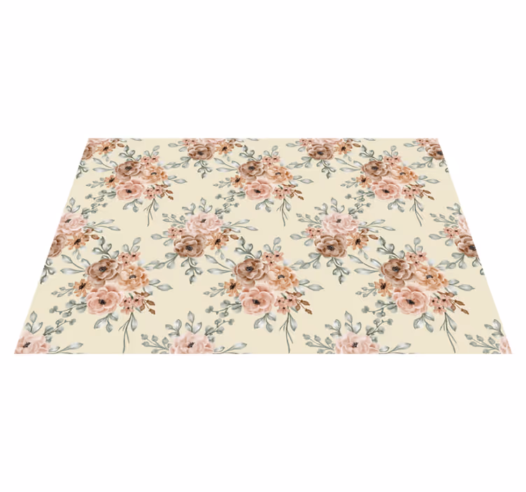 Tappeto vinile vintage rose romantiche dipinto grande - TenStickers