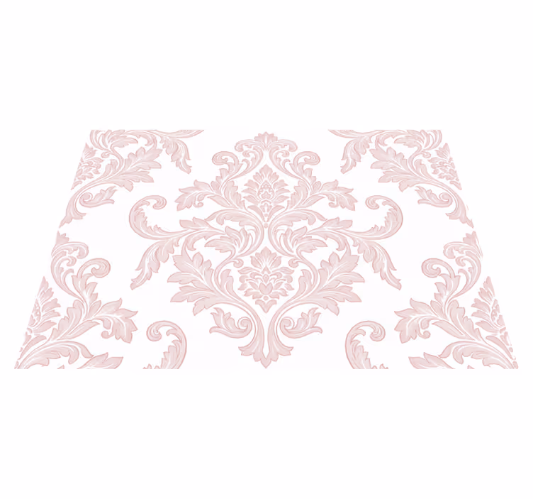 Tappeto vinile vintage paisley damascato rosa - TenStickers