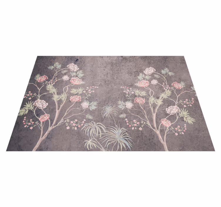Tappeto vinile vintage albero di rose vintage - TenStickers