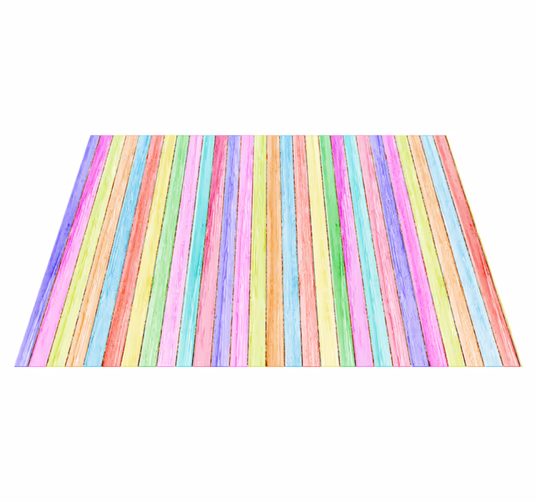 Tappeto vinile motivi tavole di legno colorate - TenStickers