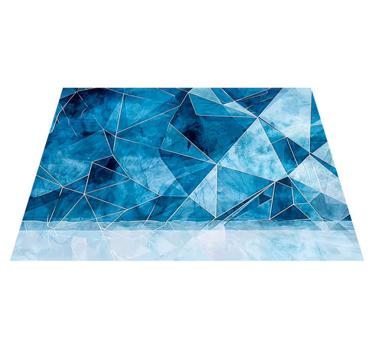 Tappeto vinile motivi azzurro fratturato - TenStickers