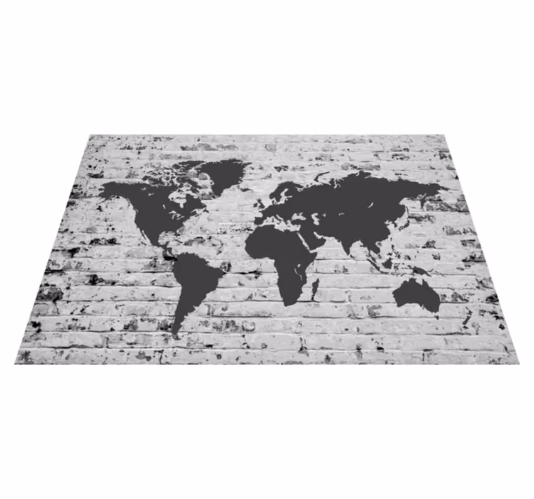 Tappeto vinile mappamondo murale mappamondo bianco - TenStickers
