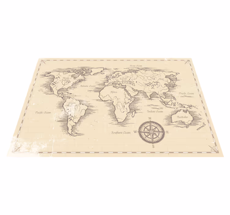 Tappeto vinile mappamondo mappamondo vintage - TenStickers