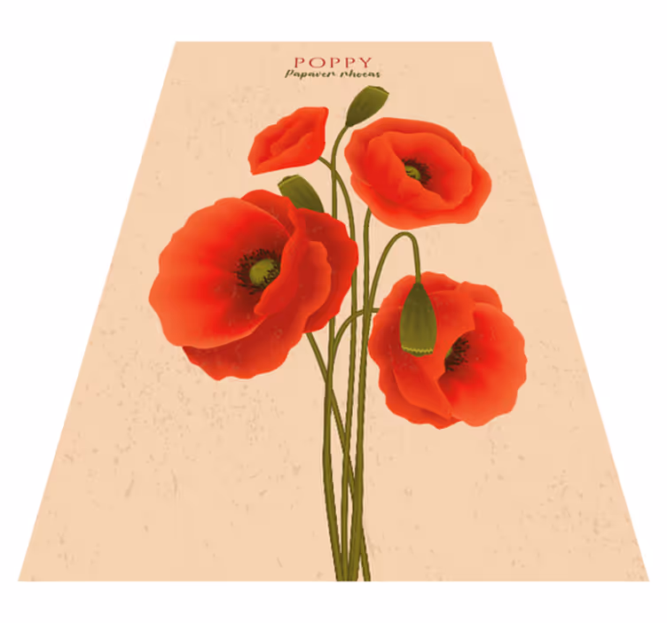 Tappeto vinile fiori papaveri - TenStickers