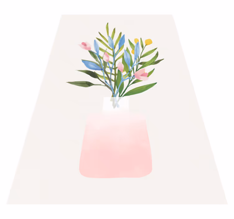 Tappeto vinile fiori fiori in vaso - TenStickers