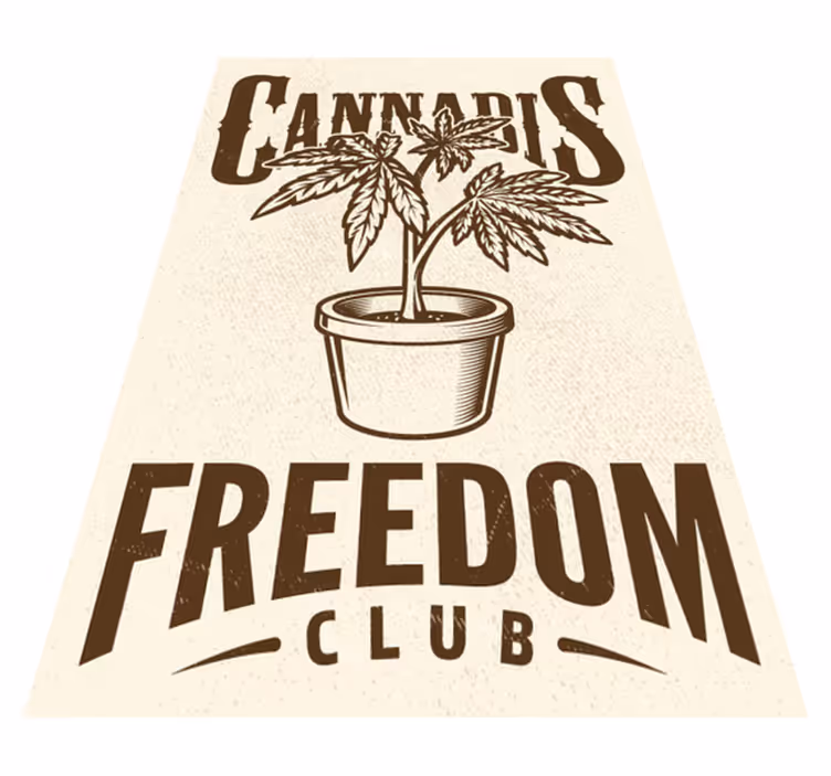 Tappeto vinile frase club cannabis - TenStickers